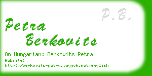 petra berkovits business card